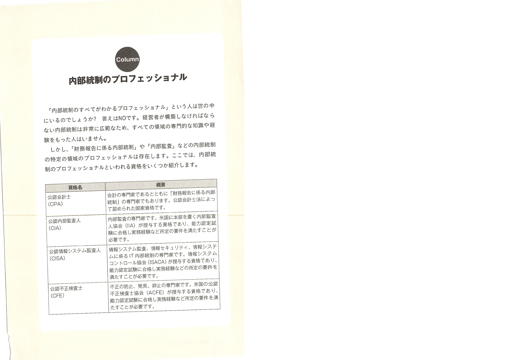 内部統制のプロフェッショナル 図解